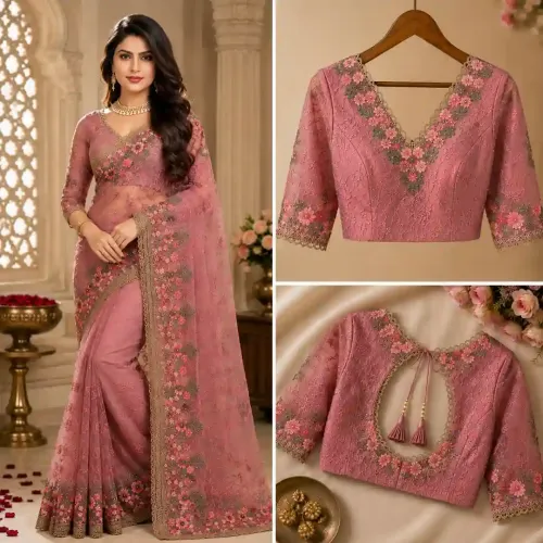 Mul Mul Cotton Saree Blouse Designs
